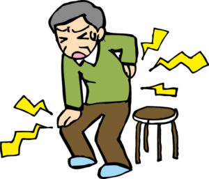 腰痛の男性のイラスト