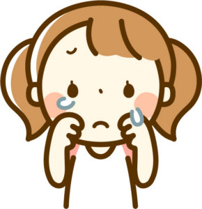 痛がる女の子のイラスト
